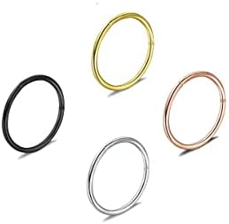 16G 18G 20G Stainless Steel Hinged Clicker Segment Septum Nose Lip