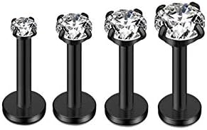 16G Diamond CZ Lip Rings Labret Monroe Nose Tragus Helix Ear