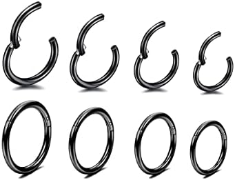 16G Hypoallergenic Nose Rings 316L Surgical Steel Piercing Jewelry Hinged Segment
