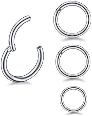 16G Hypoallergenic Nose Rings 316L Surgical Steel Piercing Jewelry Hinged Segment