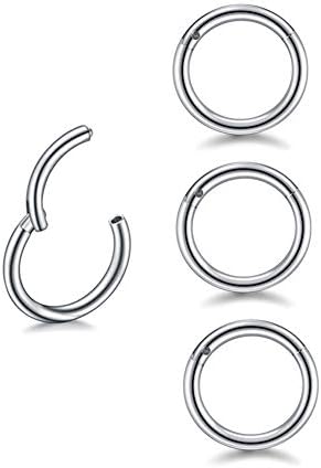 16G Hypoallergenic Nose Rings 316L Surgical Steel Piercing Jewelry Hinged Segment