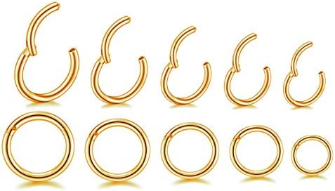 16G Surgical Steel Hinged Clicker Segment Nose Rings Hoop Helix Cartilage