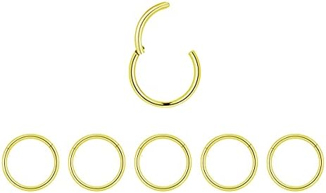 5Pcs 16G 18G Surgical Steel Nose Rings Hoop Tragus Septum Cartilage