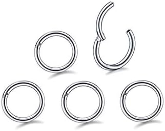 5Pcs 16G 18G Surgical Steel Nose Rings Hoop Tragus Septum Cartilage