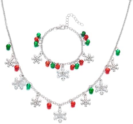 Christmas Snowflake Snowman Christmas Stree Flower wreath Necklace Bracelet Pendent Jewelry