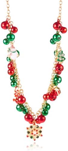 Christmas Snowman Snowflake Christmas Tree Drop Pendant Necklace Cute Festive