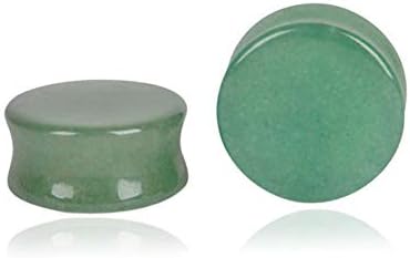 Green Jade Natural Stone Double Flared Flesh Plugs Tunnels Ear Gauges