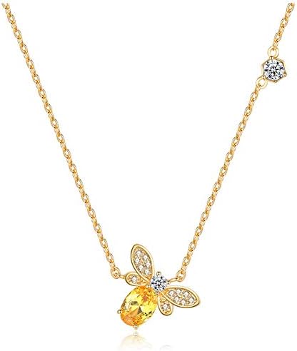 Hypoallergenic 14K Yellow Gold Dainty Cute Amber Lovely Tiny Honey Crystal