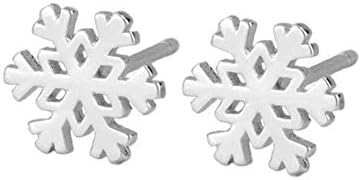 Hypoallergenic 925 Sterling Silver Cute Small Tiny Snowflake Stud Earrings