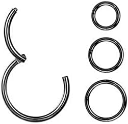 Hypoallergenic Nose Rings 20G 316L Surgical Steel Septum Jewelry Hinged Segment
