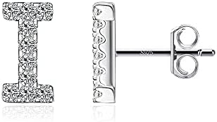 Initial Stud Earrings S925 Sterling Silver Post 14K Plated Dainty Letter