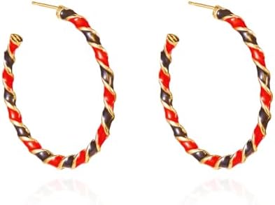 Lightweight Christmas Large Big Candy Hoop Dangle Earrings